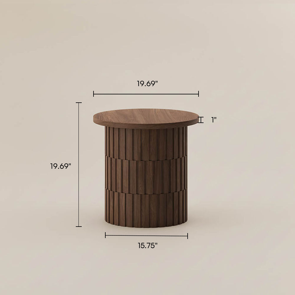 Sintered Stone Walnut MDF End & Side Tables