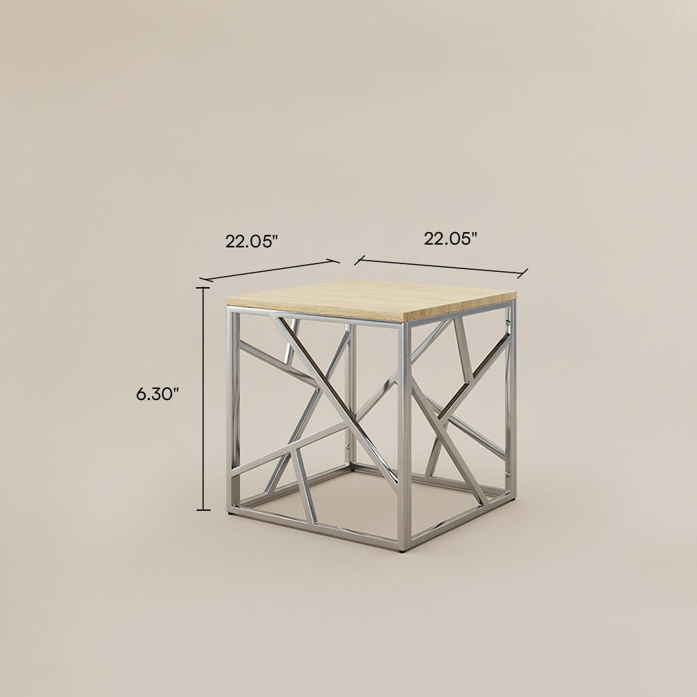 Modern Wood color MDF End & Side Tables