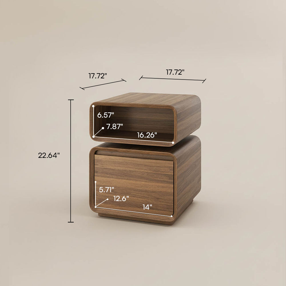 Bedroom Walnut Color MDF End & Side Tables