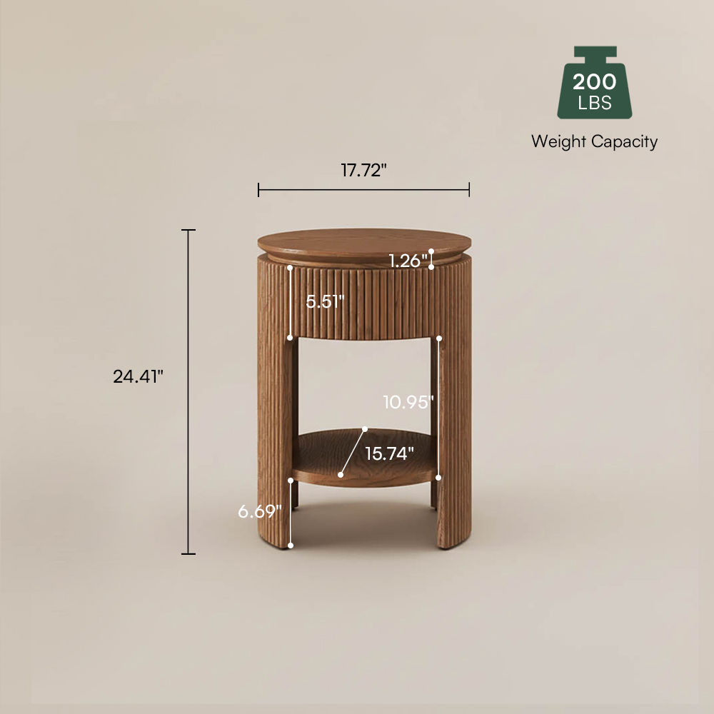with Storage Walnut Color MDF End & Side Tables