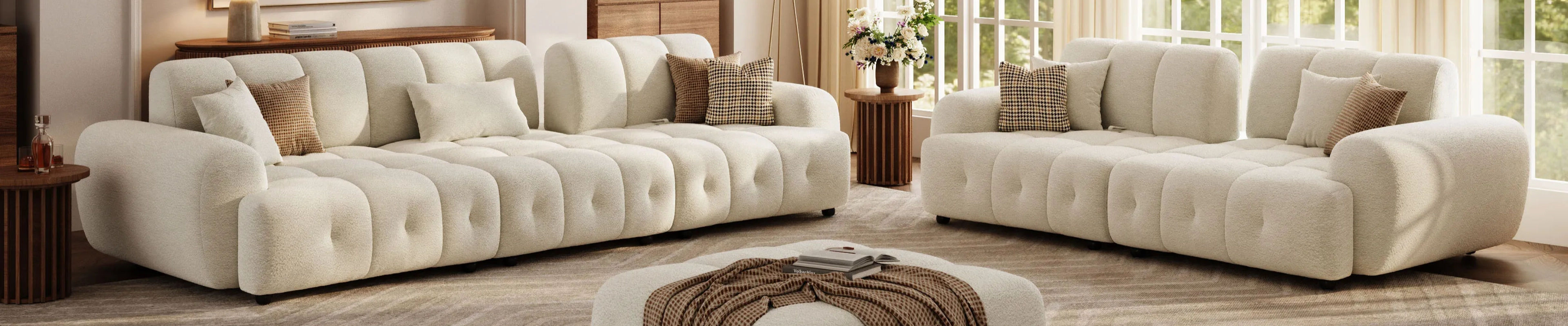 Povison's chenille deep seat sofa for a modern living room