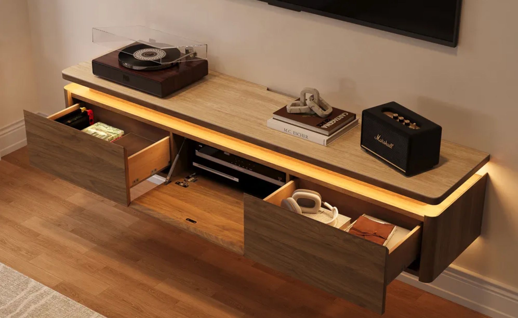 Large Storage of Povison Media Console of FLOAT Series