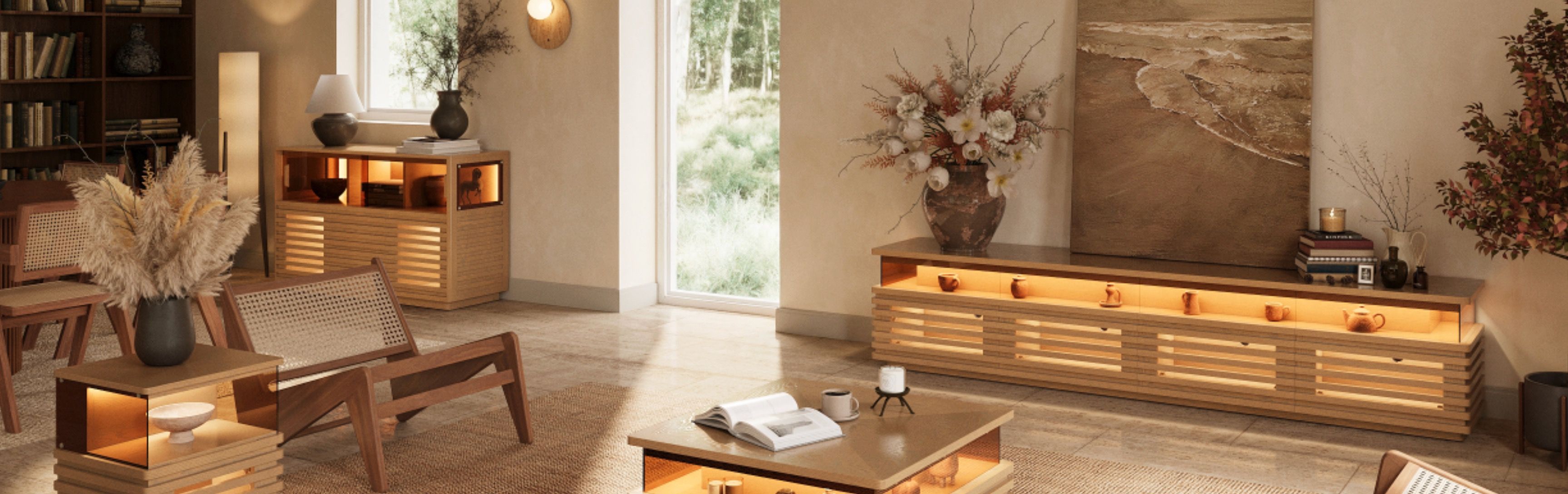 Povison Mid-Century Modern Furniture Set for Living Room