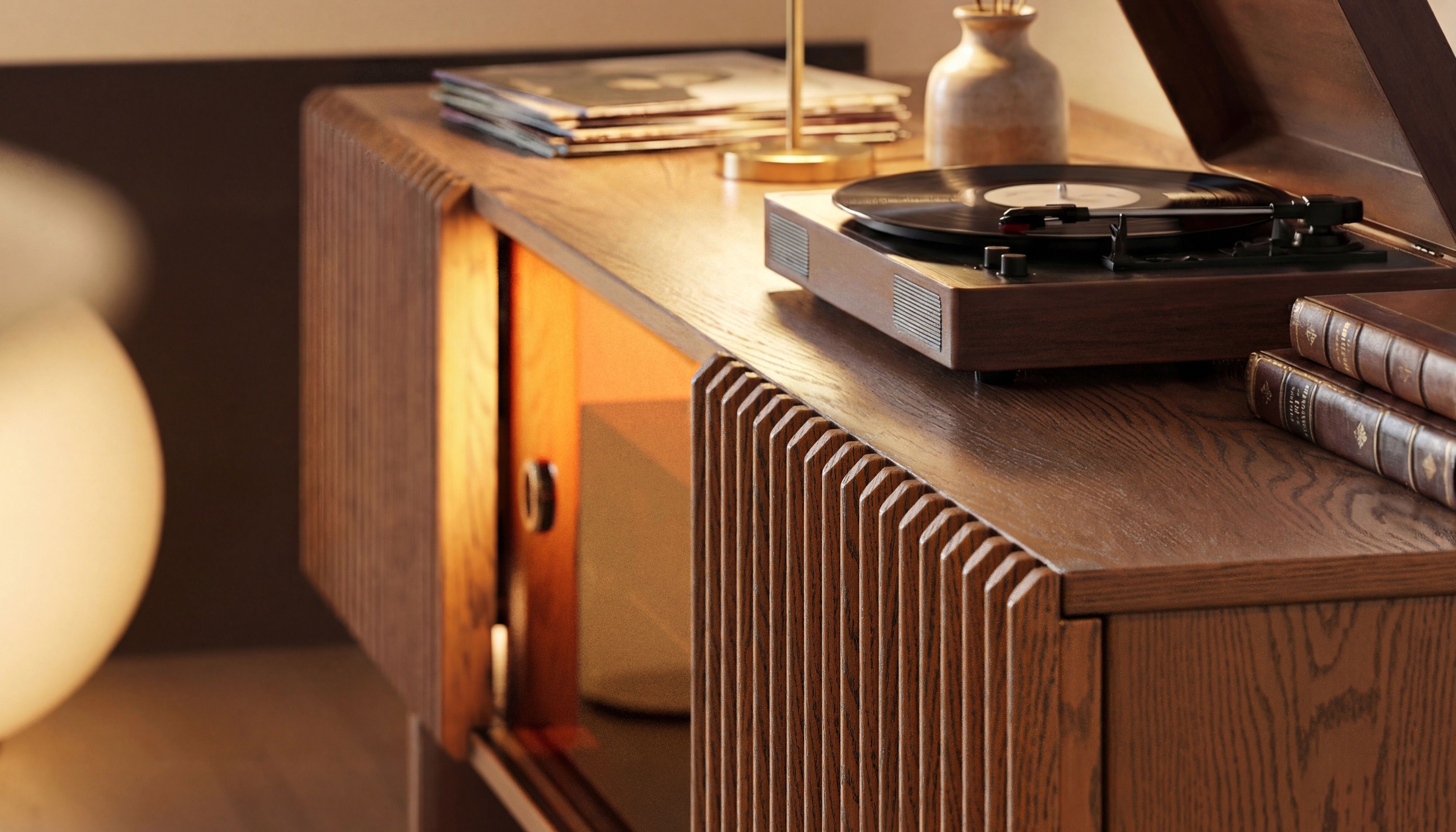 Fluted Fronts of Povison Storage Cabinet