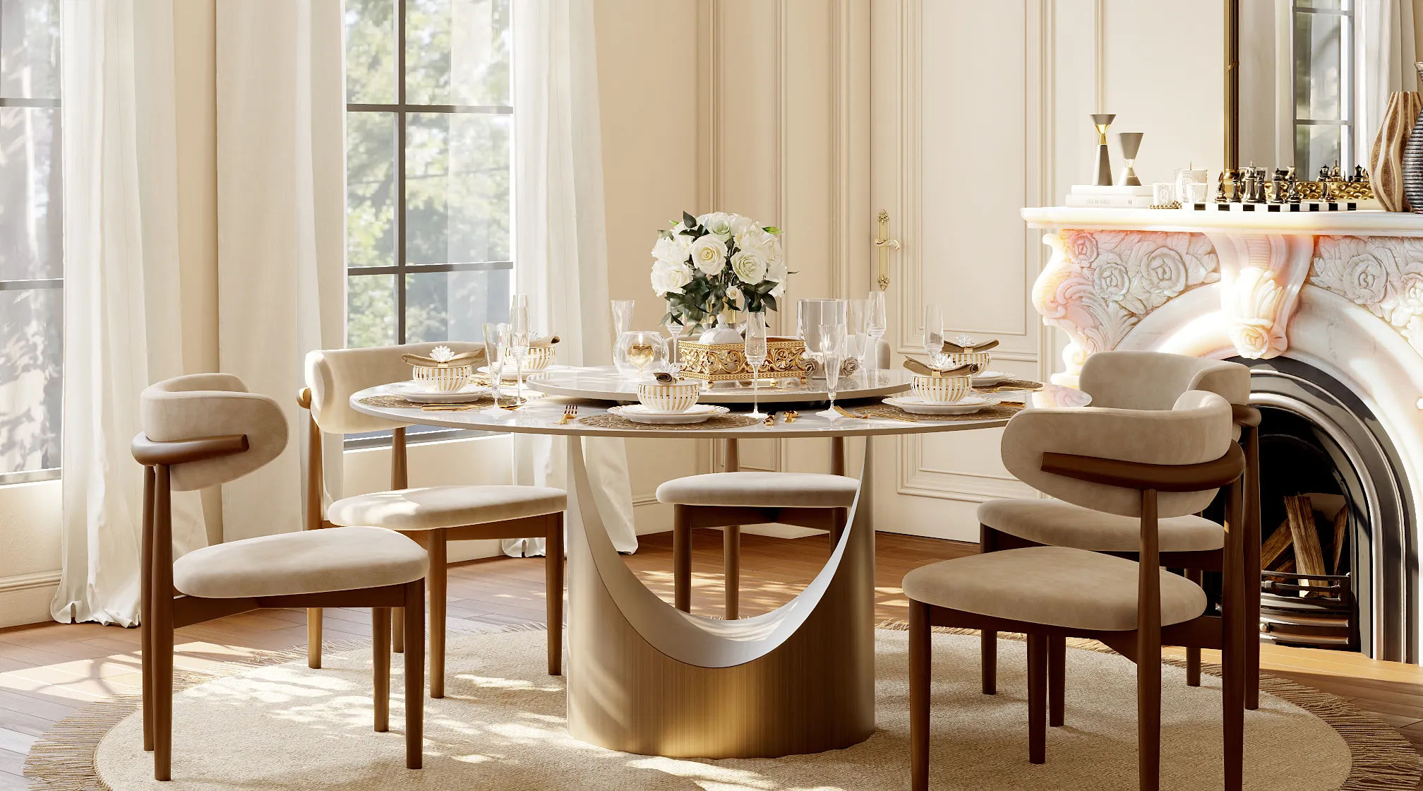 Bright, Clean Dining Style
