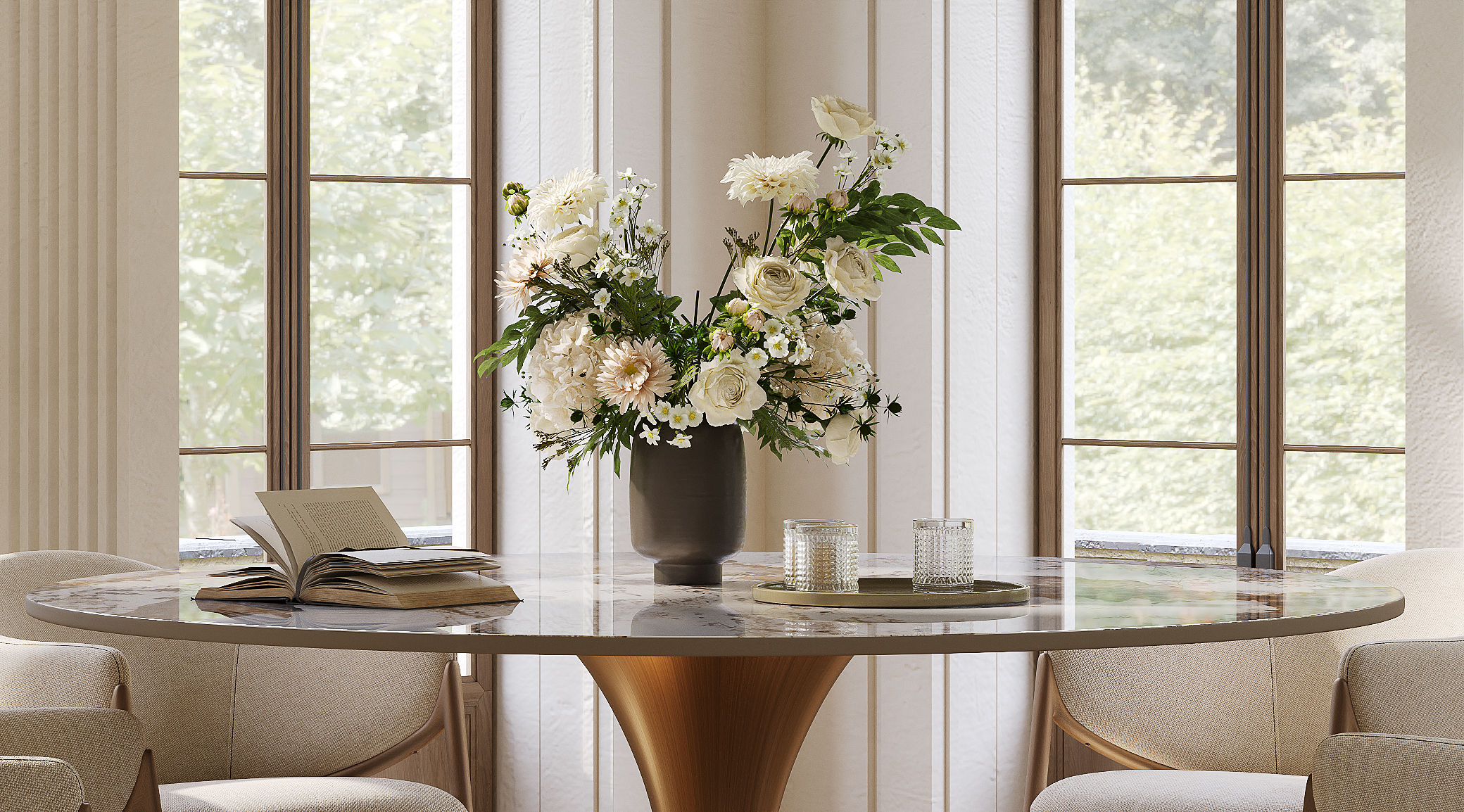 Eco-Conscious marble and sintered stone materials to make our stone dining table