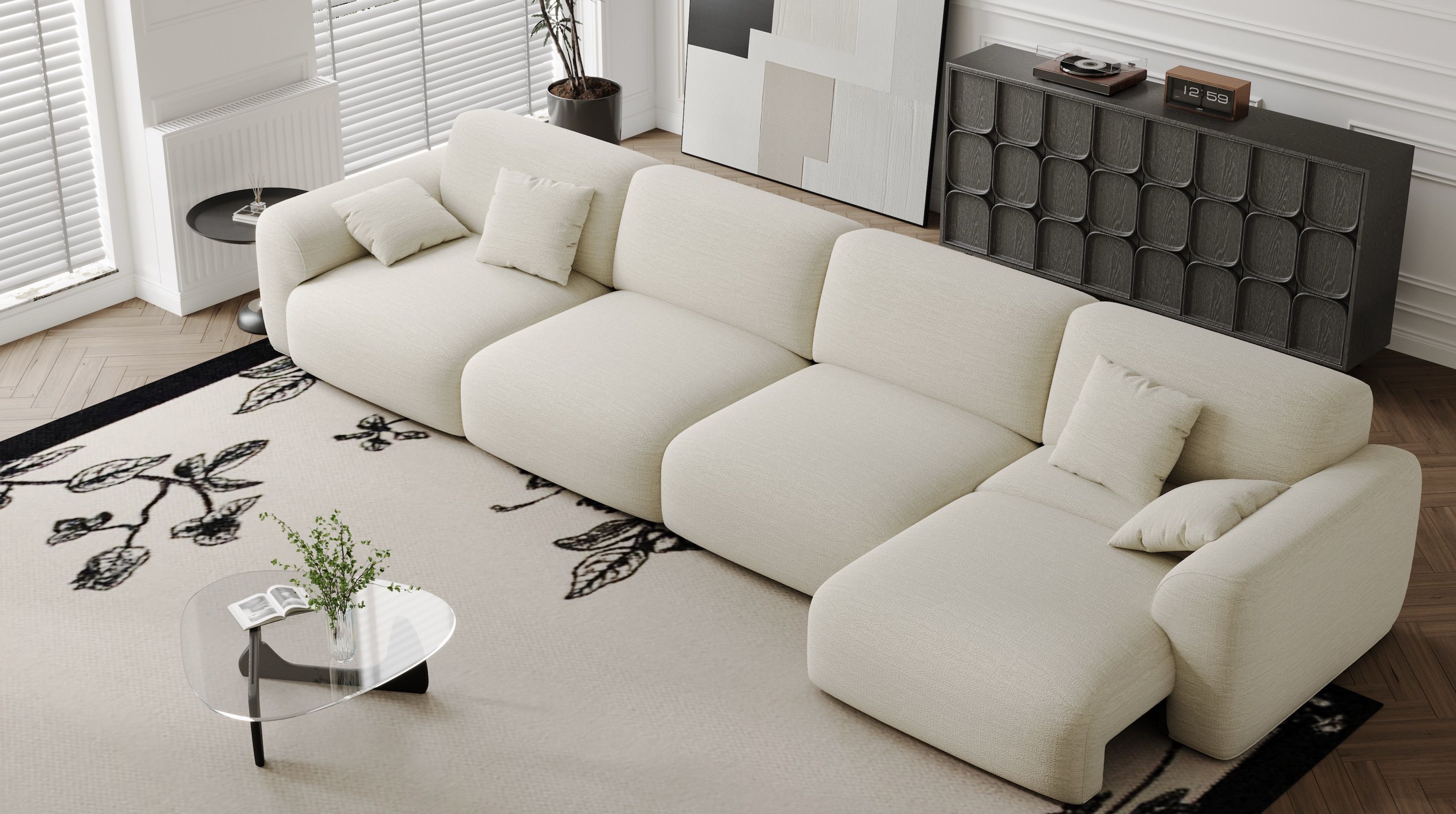 Povison Aurora Cream Sectionals and Sofa Beds for Flexible Homes