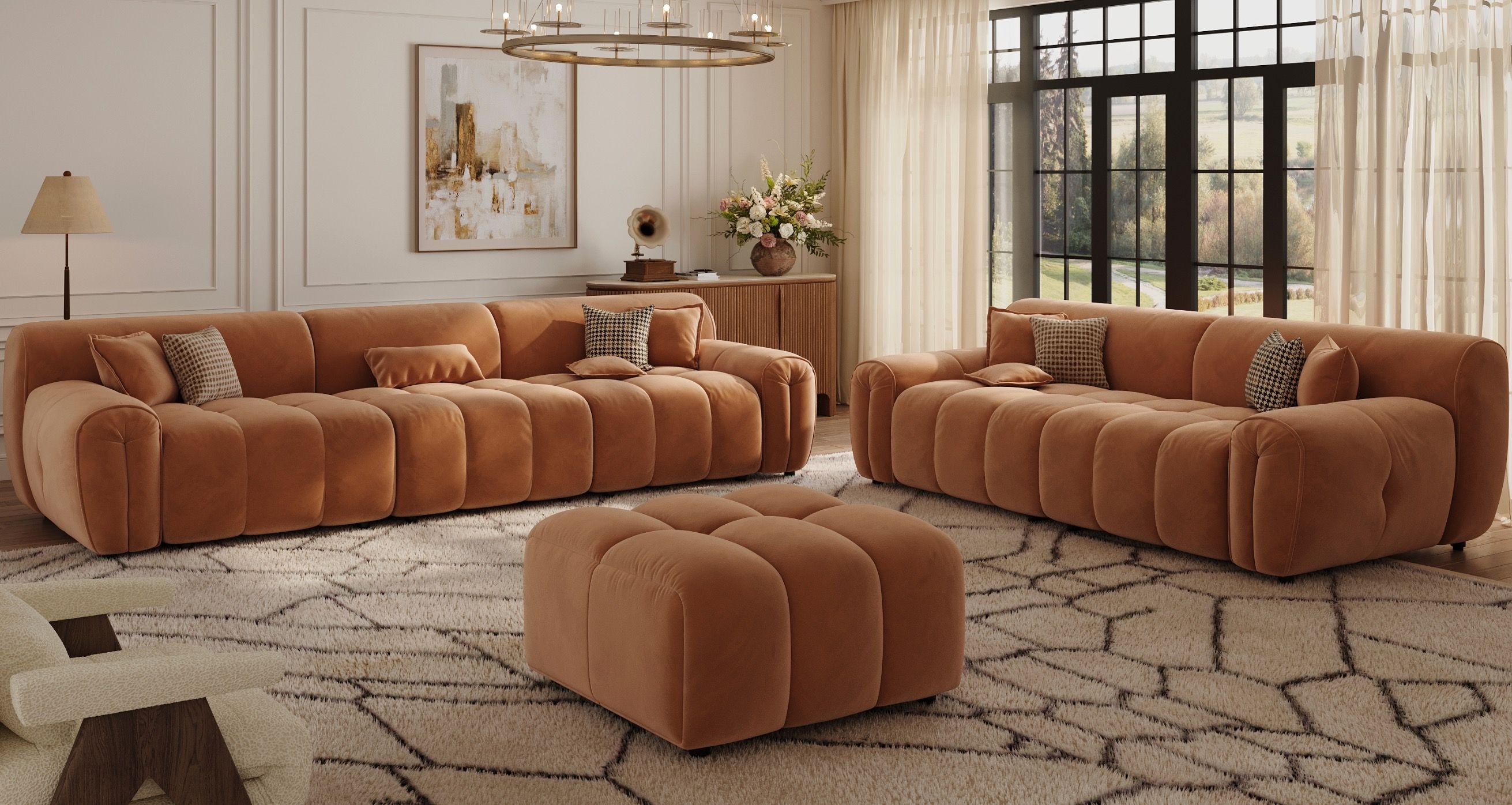 Modular U Shape Sofas for Flexible Layouts