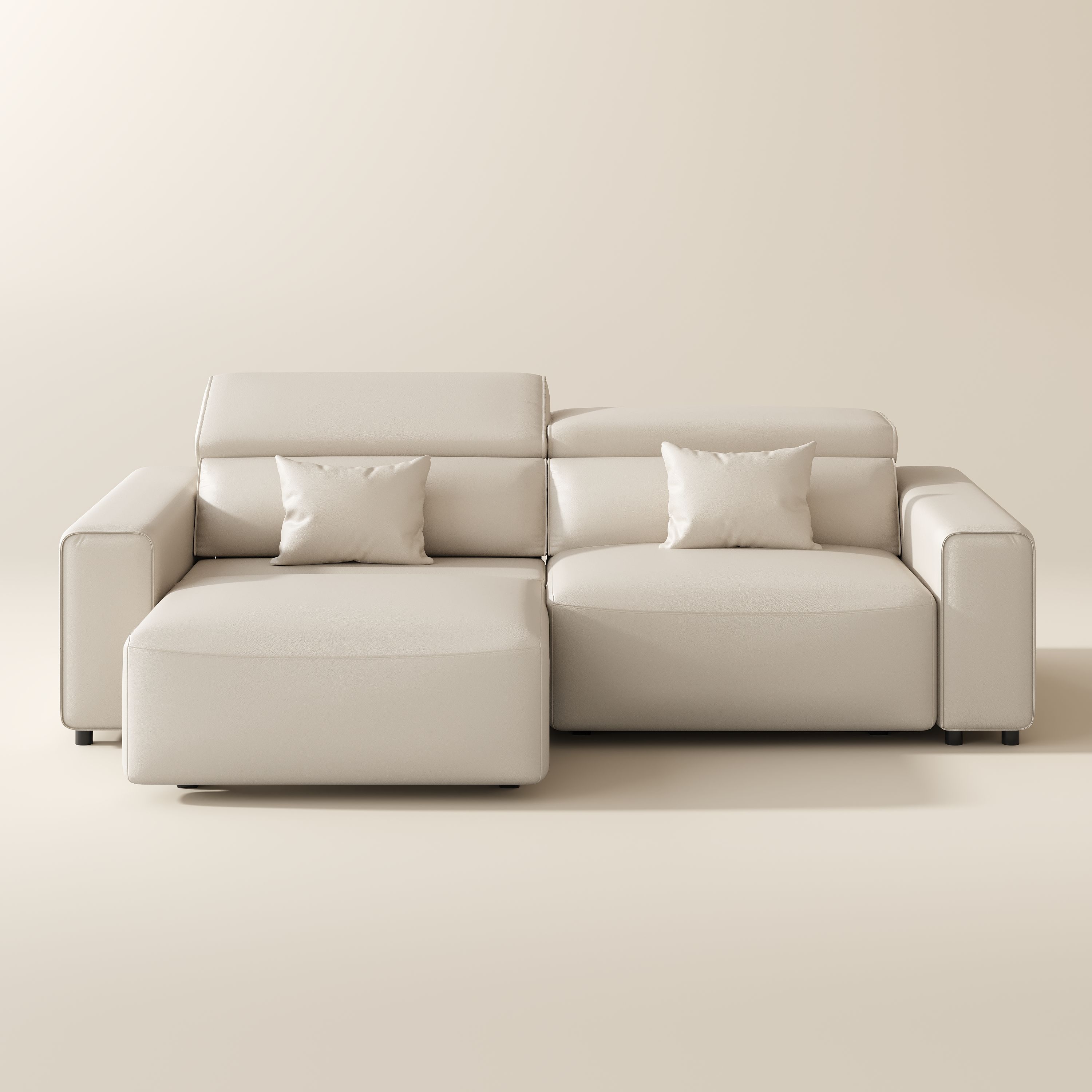 Beige Eco-friendly Microfiber Leather Smart Furniture