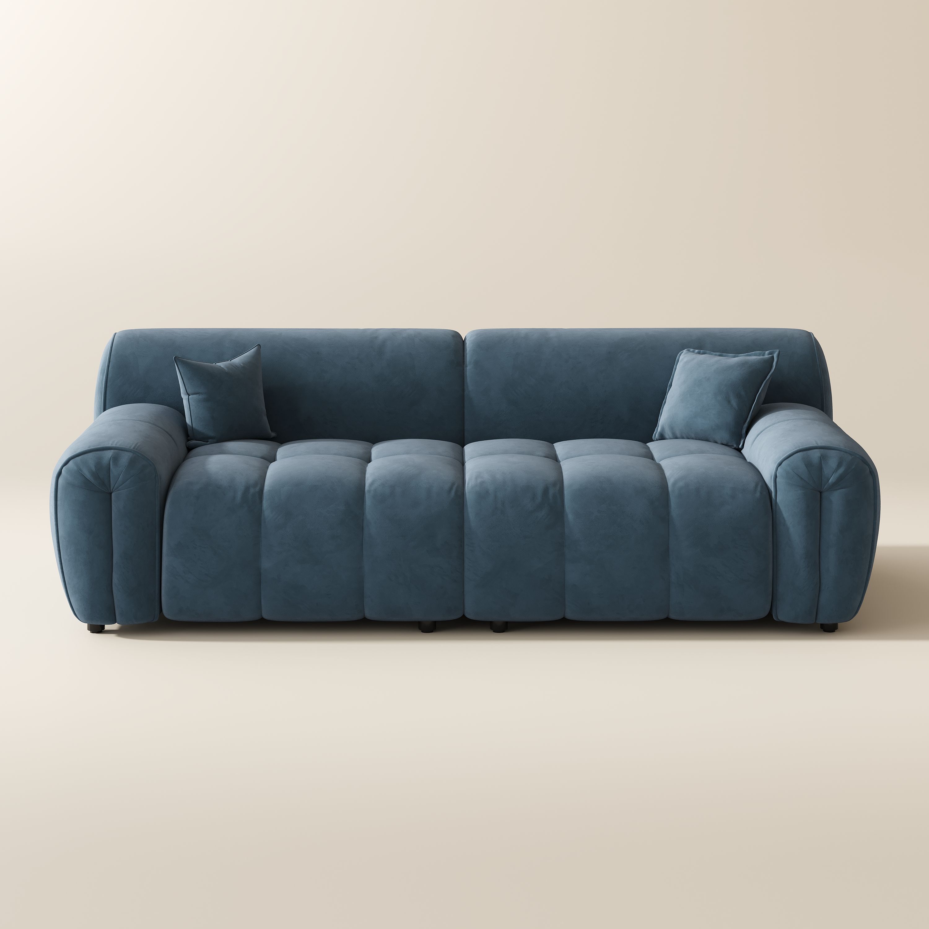 Navy Blue Velvet Fabric Modular Sofas