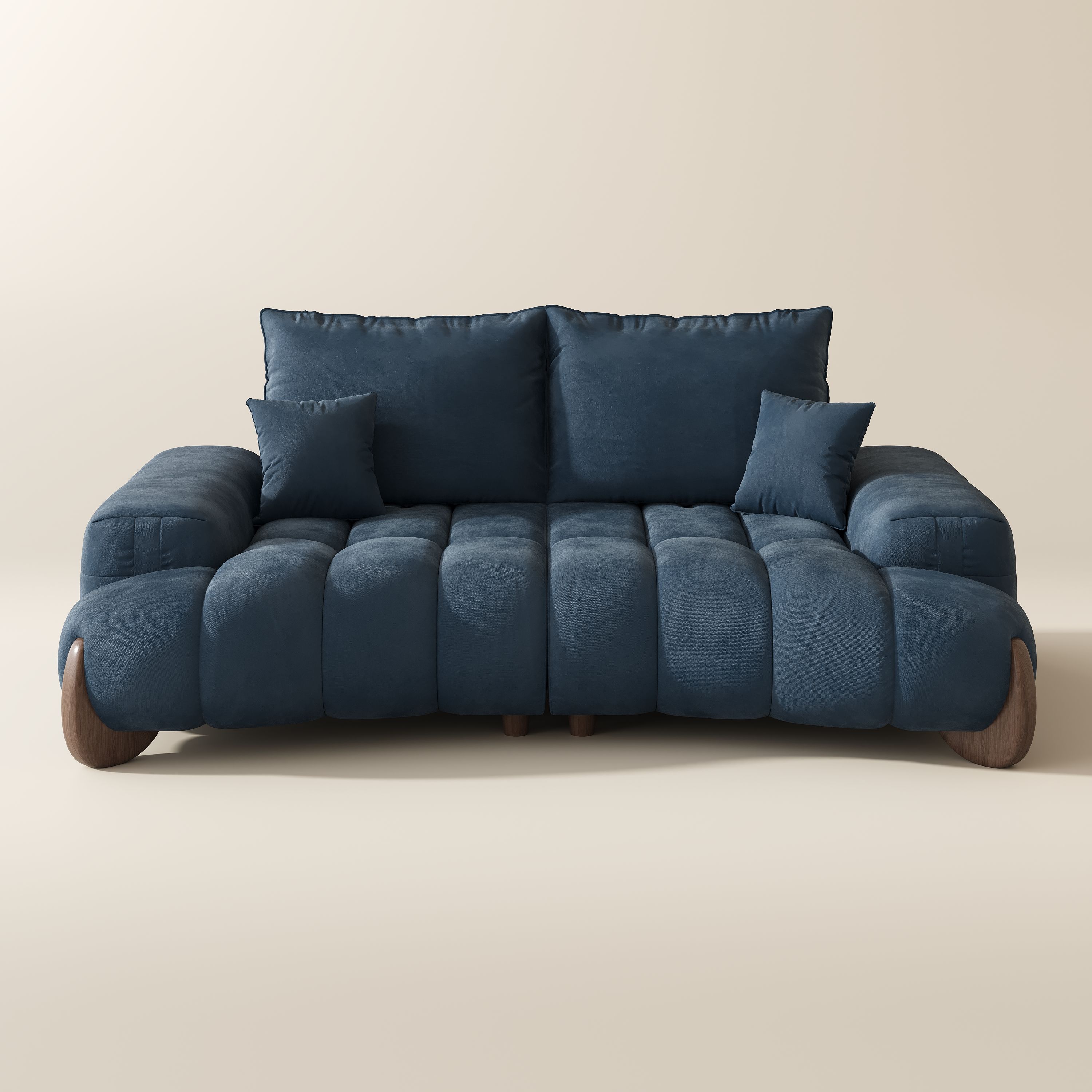 Deep Seat Blue Velvet Modular Sofas