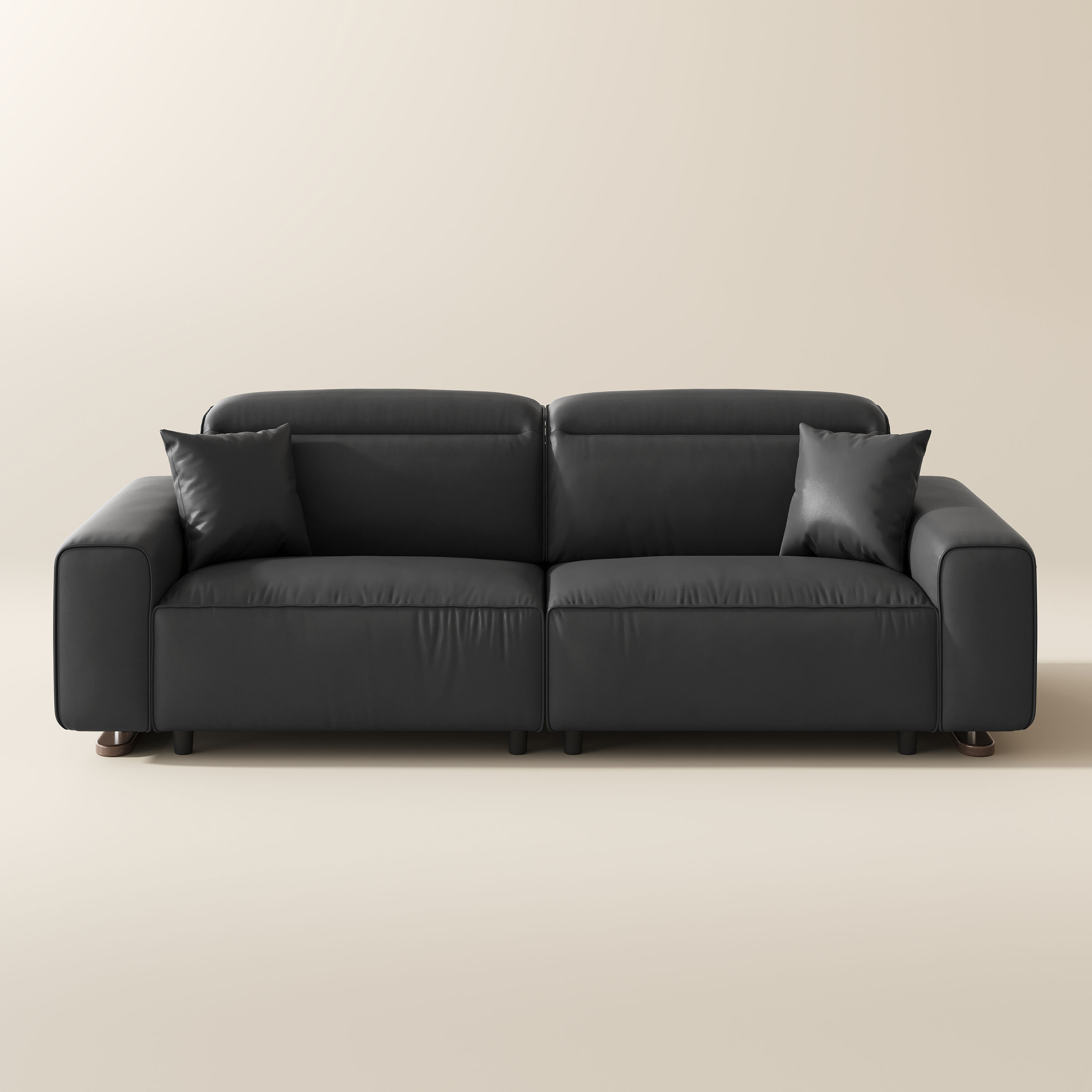 Eco Leather Black Eco PU Leather Sofas & Loveseats