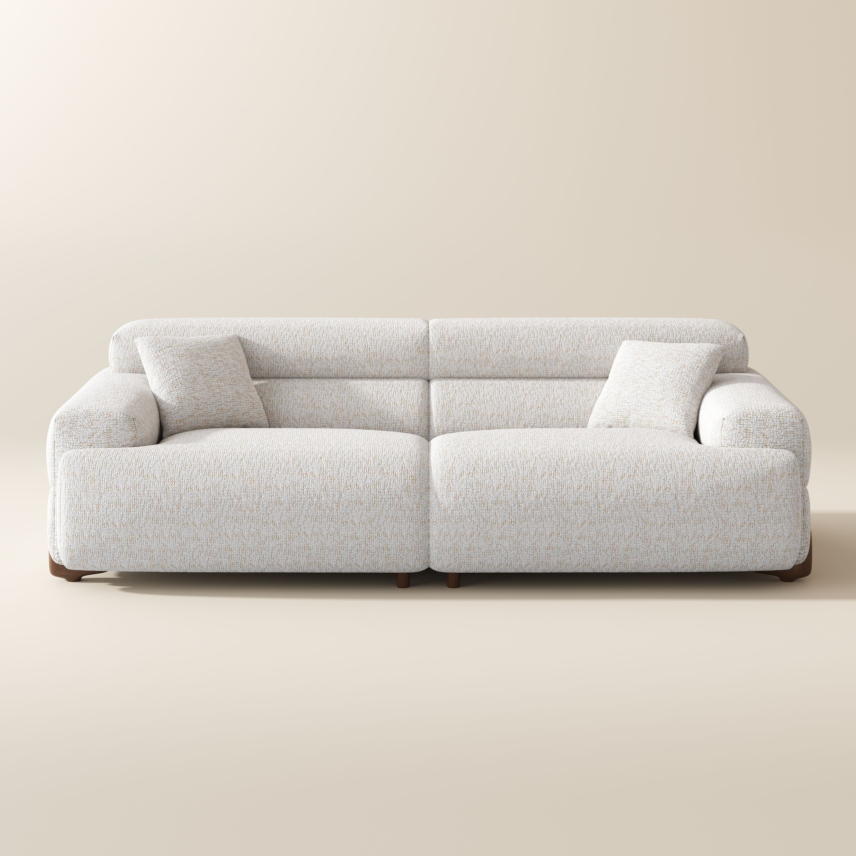 White Chenille Modular Sofas