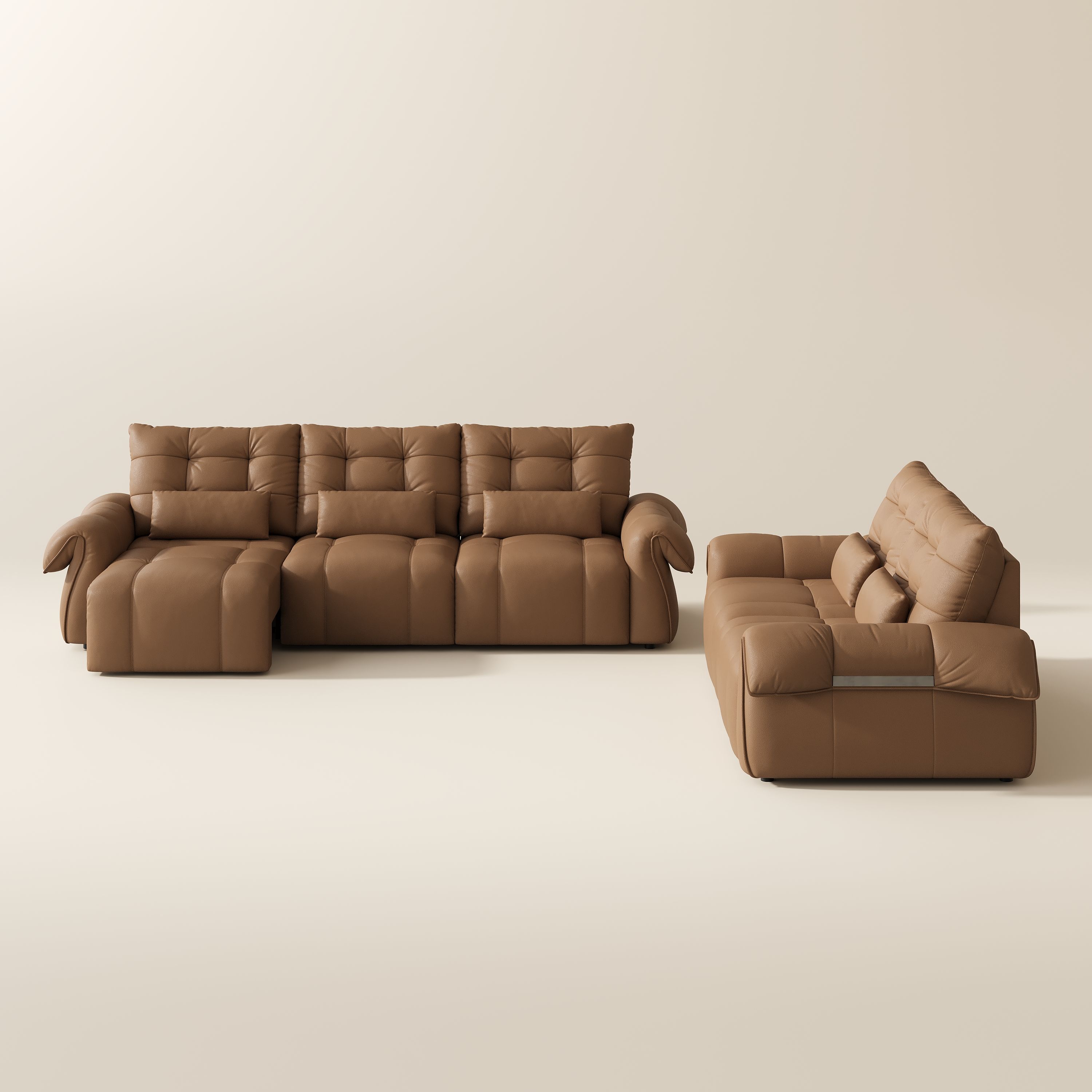 Relaxed Brown Top Grain Leather Power Reclining Sofas