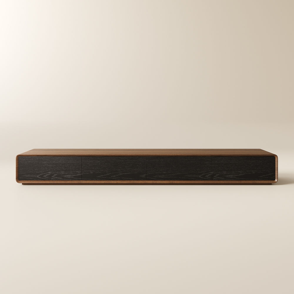 with Drawers Dark Wood & Black MDF TV Stands