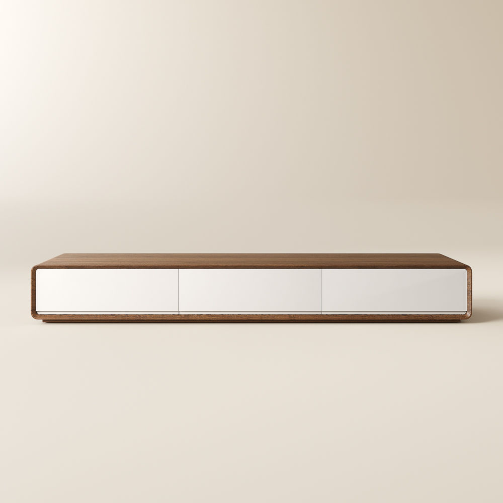 Walnut Dark Wood & White MDF TV Stands