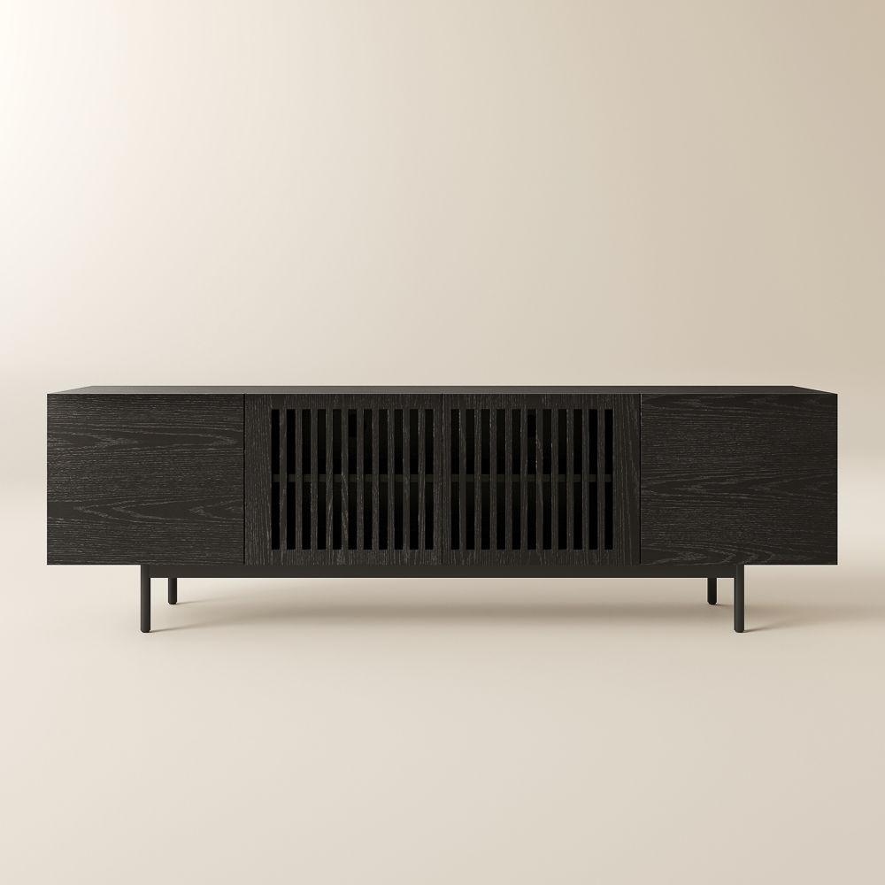 Mid Century Modern Nero  MDF Supporti TV