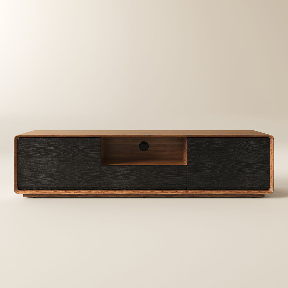 Dark Wood & Black MDF TV Stands