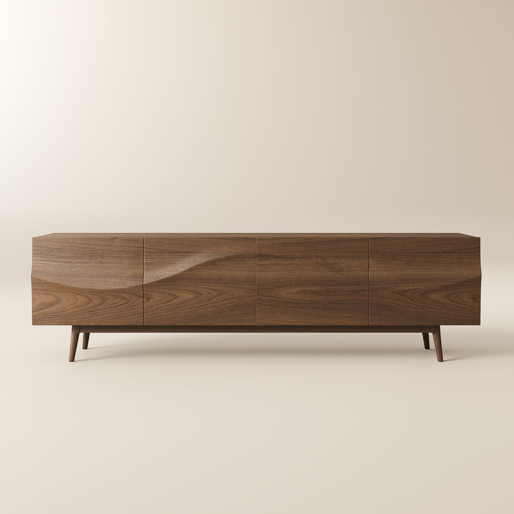 Mid Century Modern Dark Wood Wood TV Stands