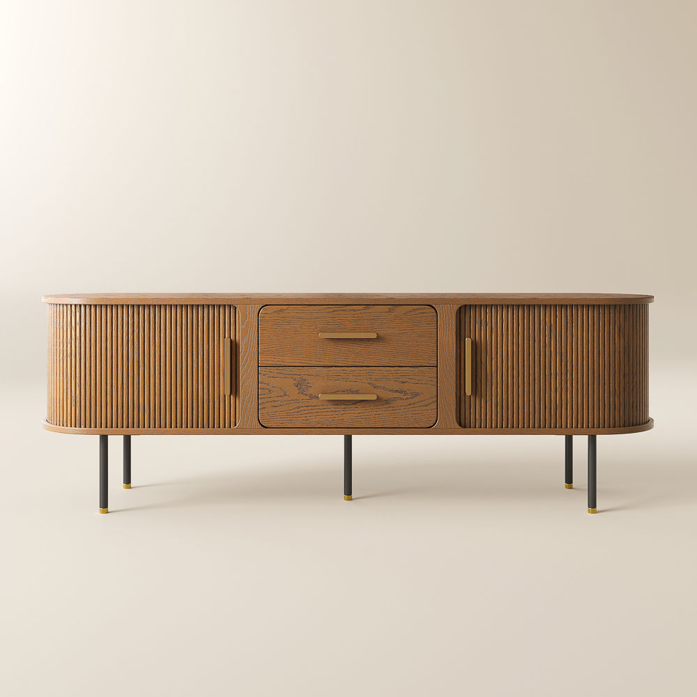 Bedroom Walnut Color Plywood TV Stands