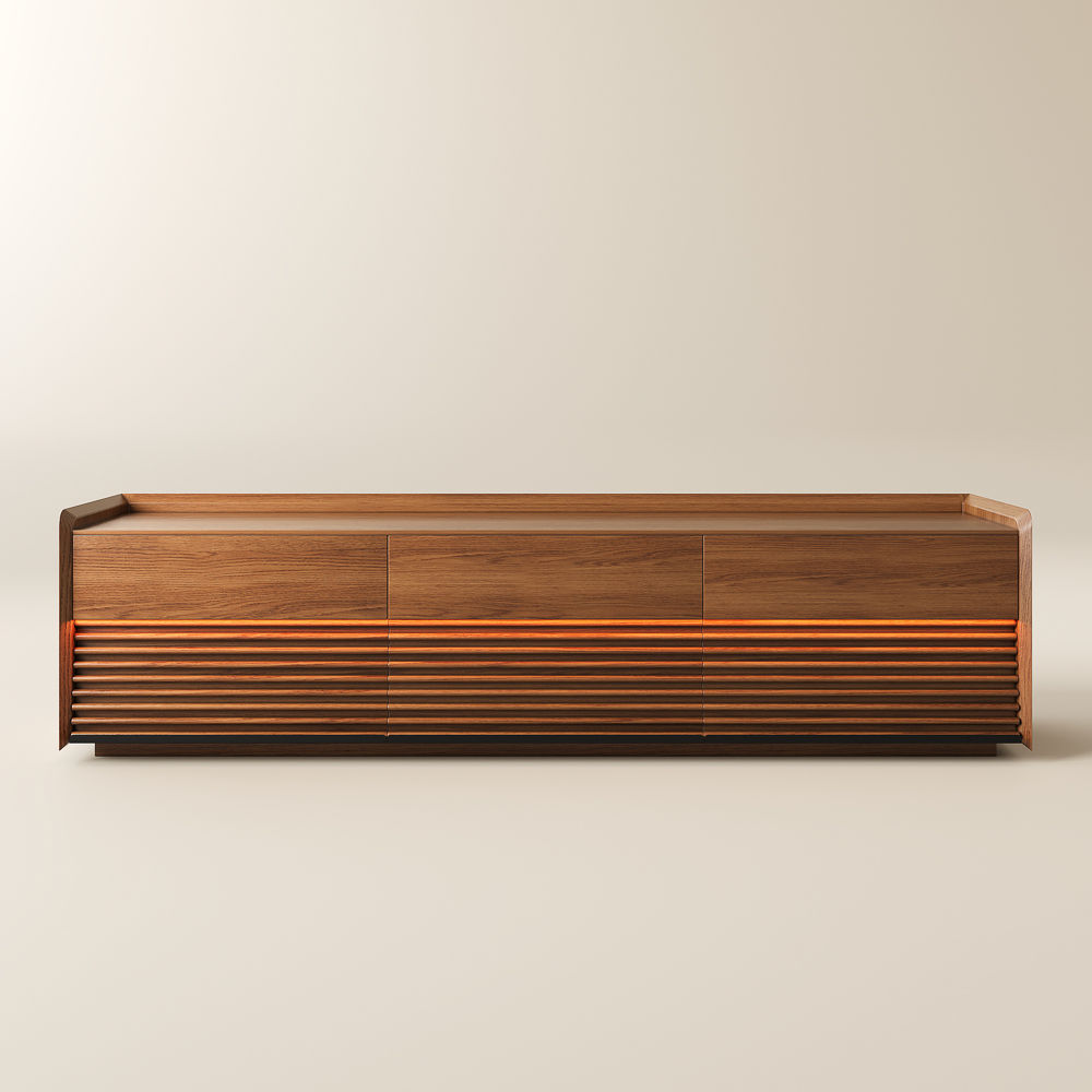 Wood Walnut Color Plywood TV Stands