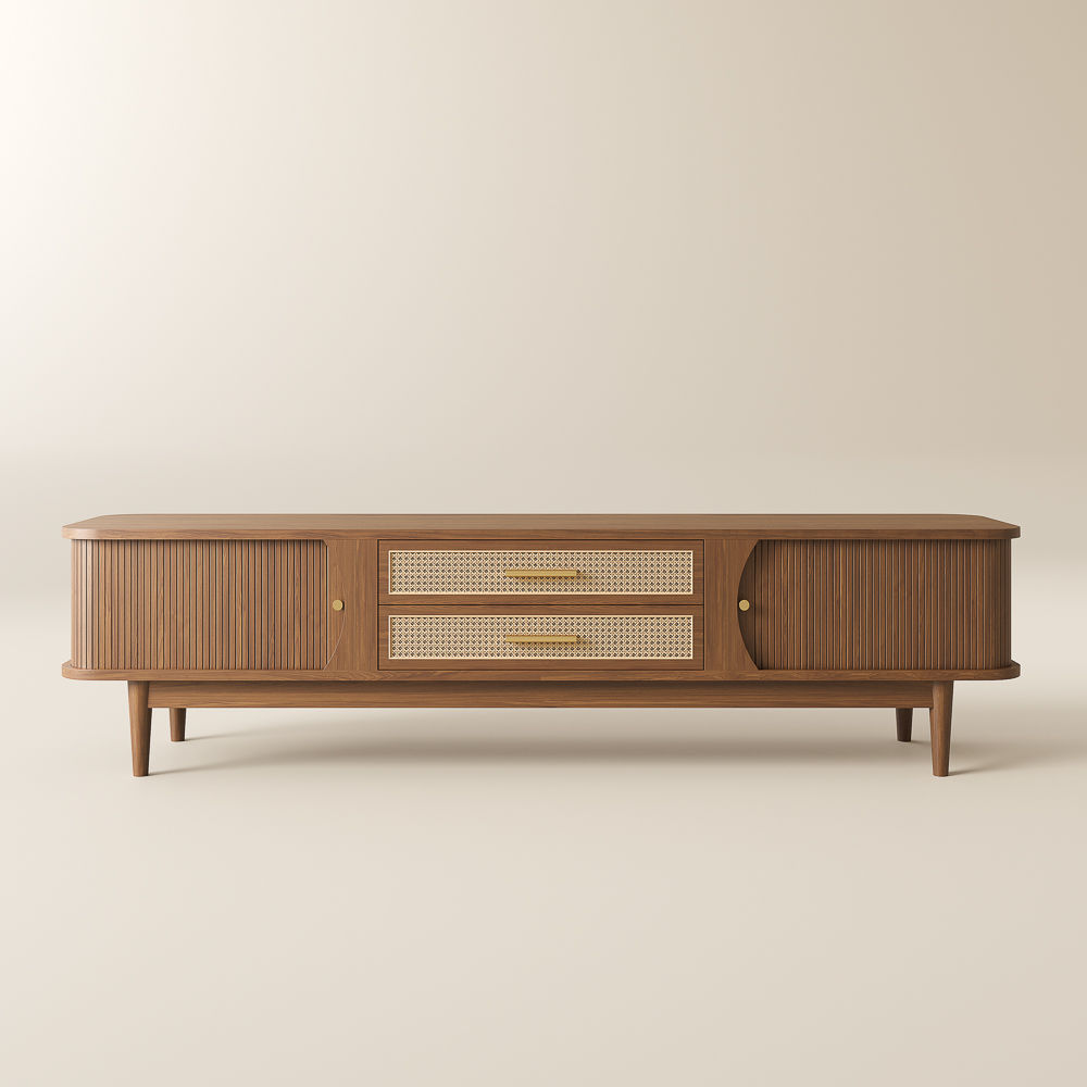 with Storage Walnut Ash Wood TV Stands