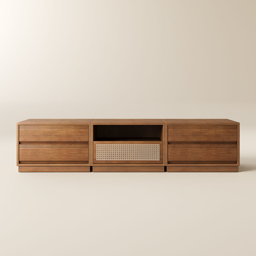Modular Cherry Wood Color Cherry Wood TV Stands