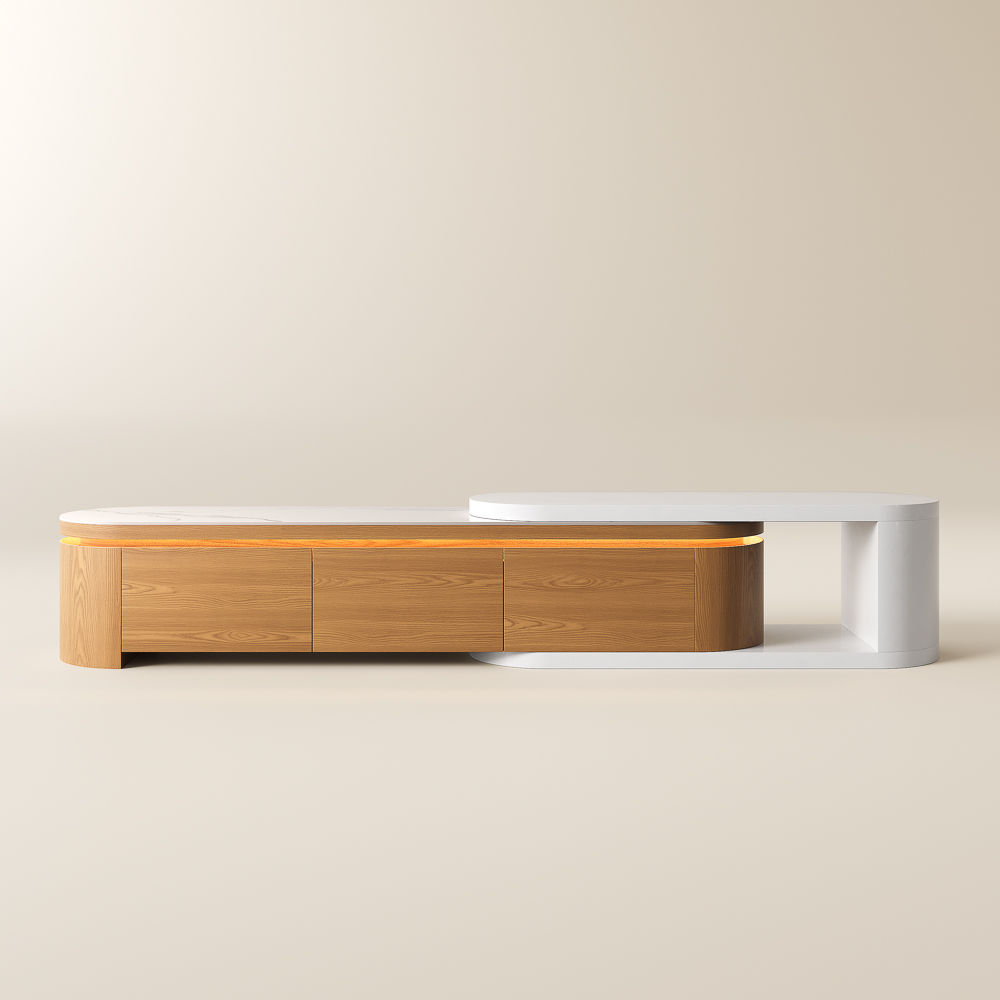 Extendable Dark Wood & White MDF TV Stands