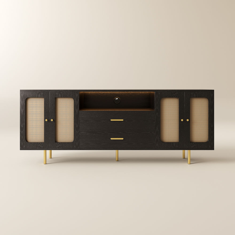 Metal Leg Black MDF TV Stands