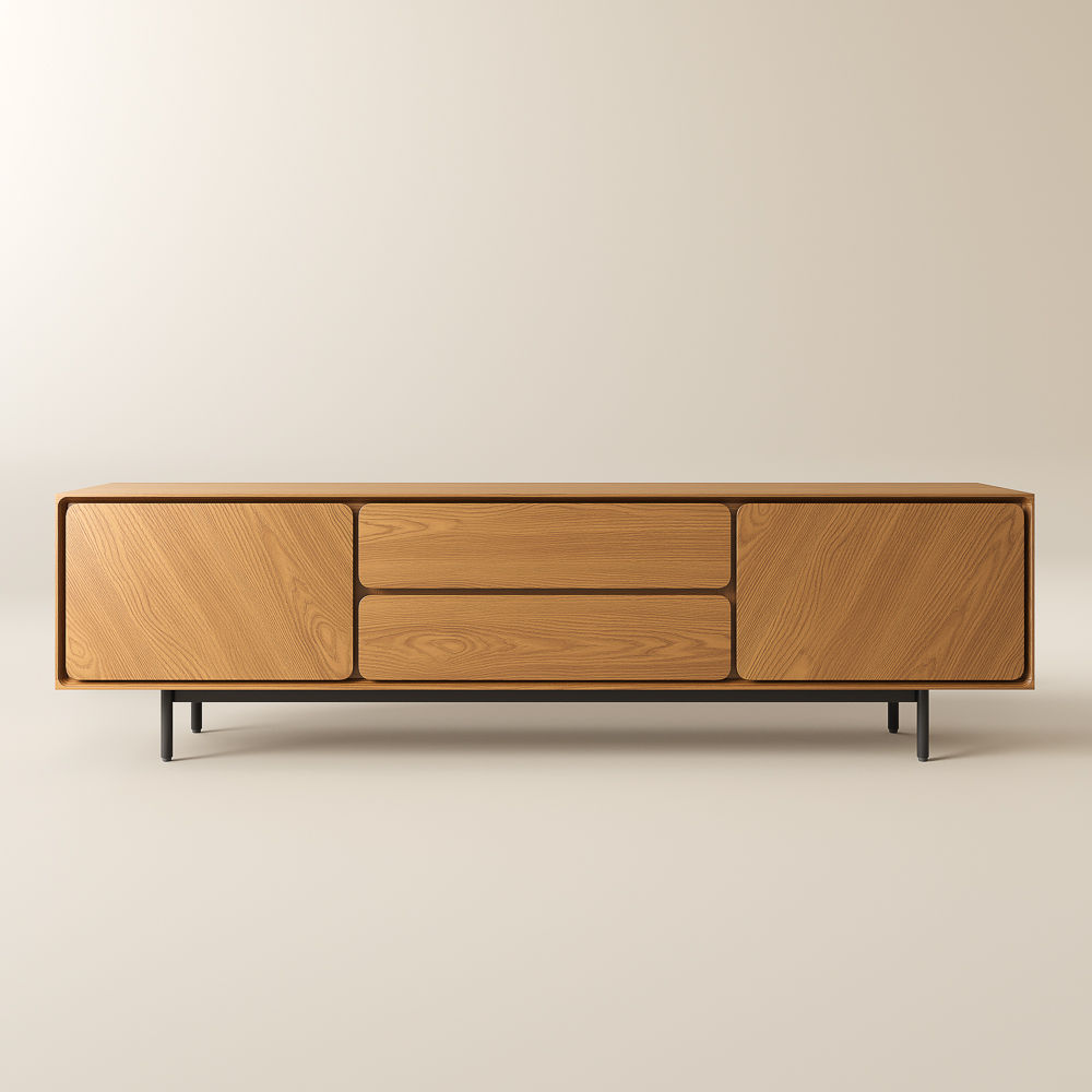 Floor TV Stand Walnut Color MDF TV Stands