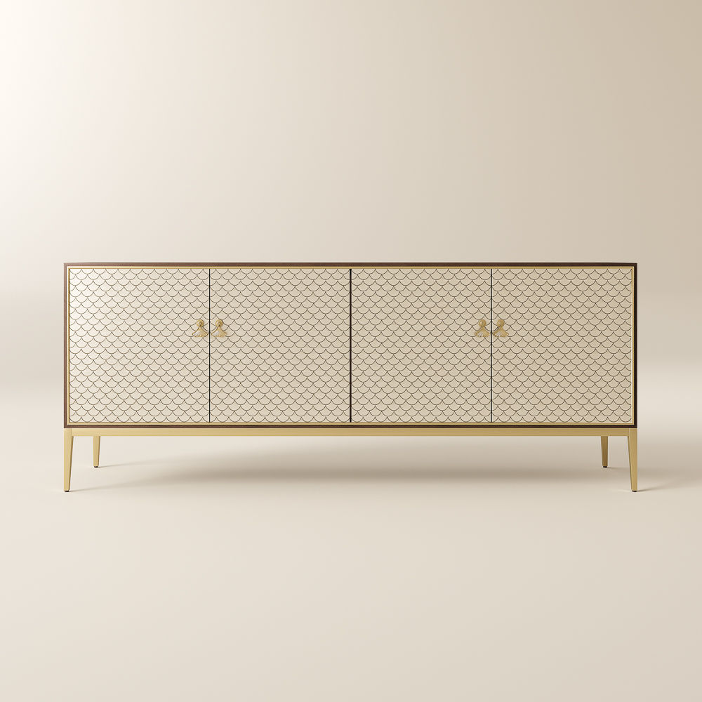 Modern Walnut & Silver Gray MDF TV Stands