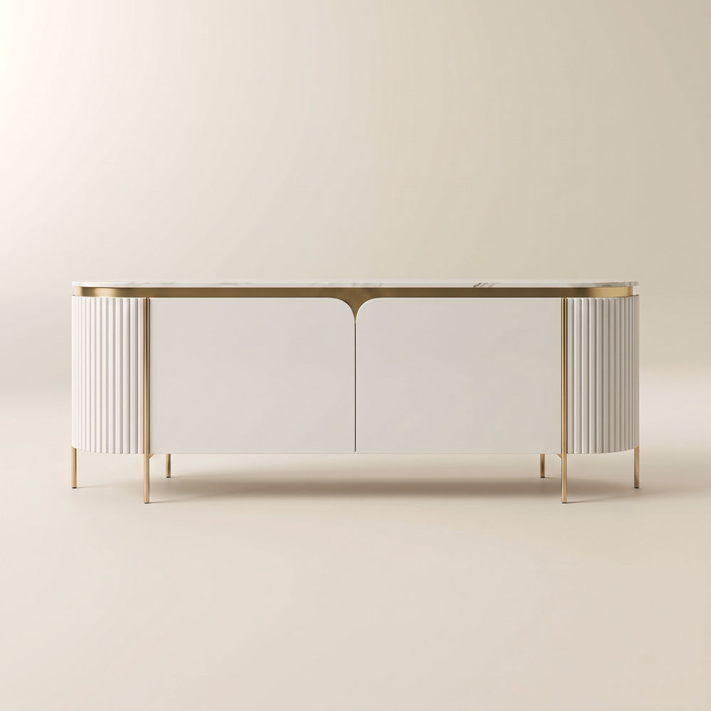 Metal Leg White Plywood TV Stands