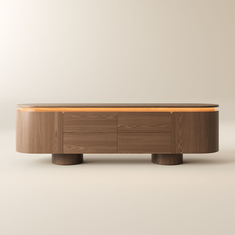 Wood Walnut Color MDF TV Stands