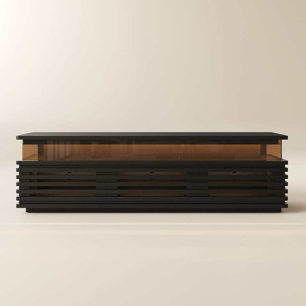 Wood Black Engineered Wood TV Stands