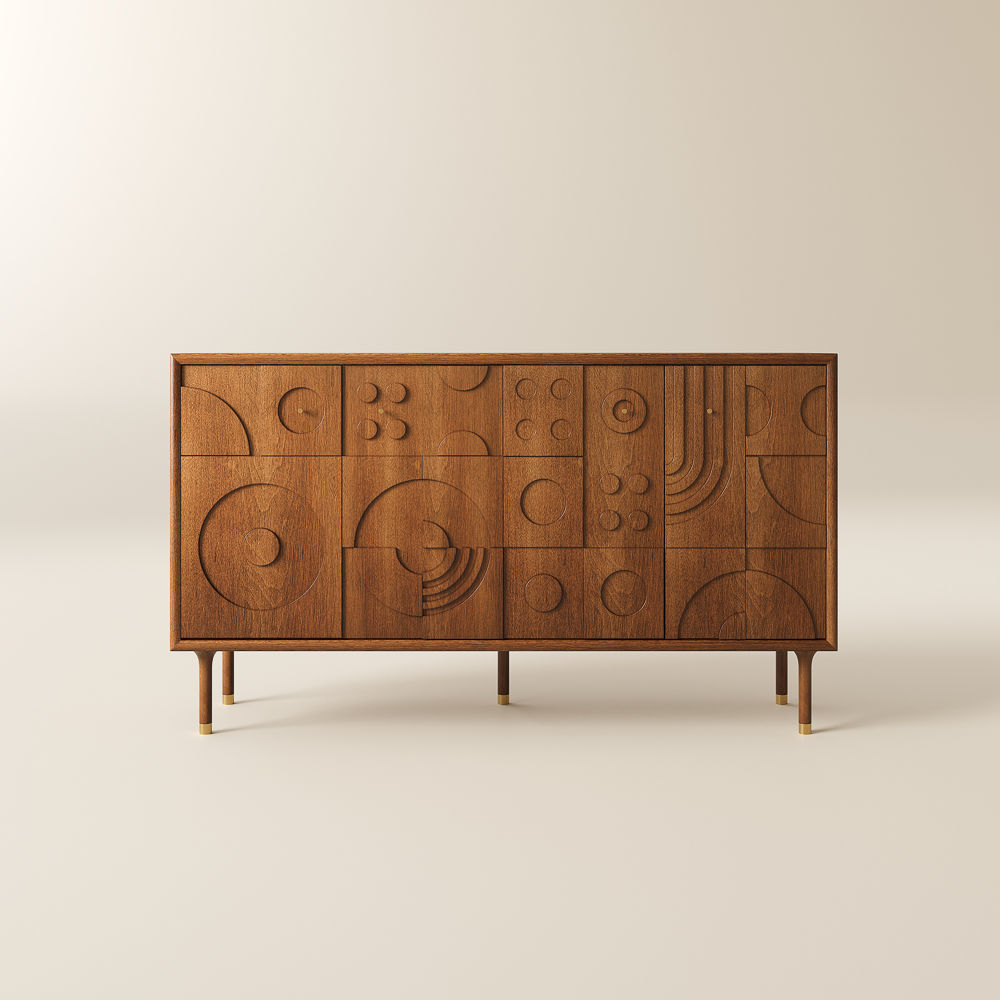 Tall Walnut Color MDF TV Stands