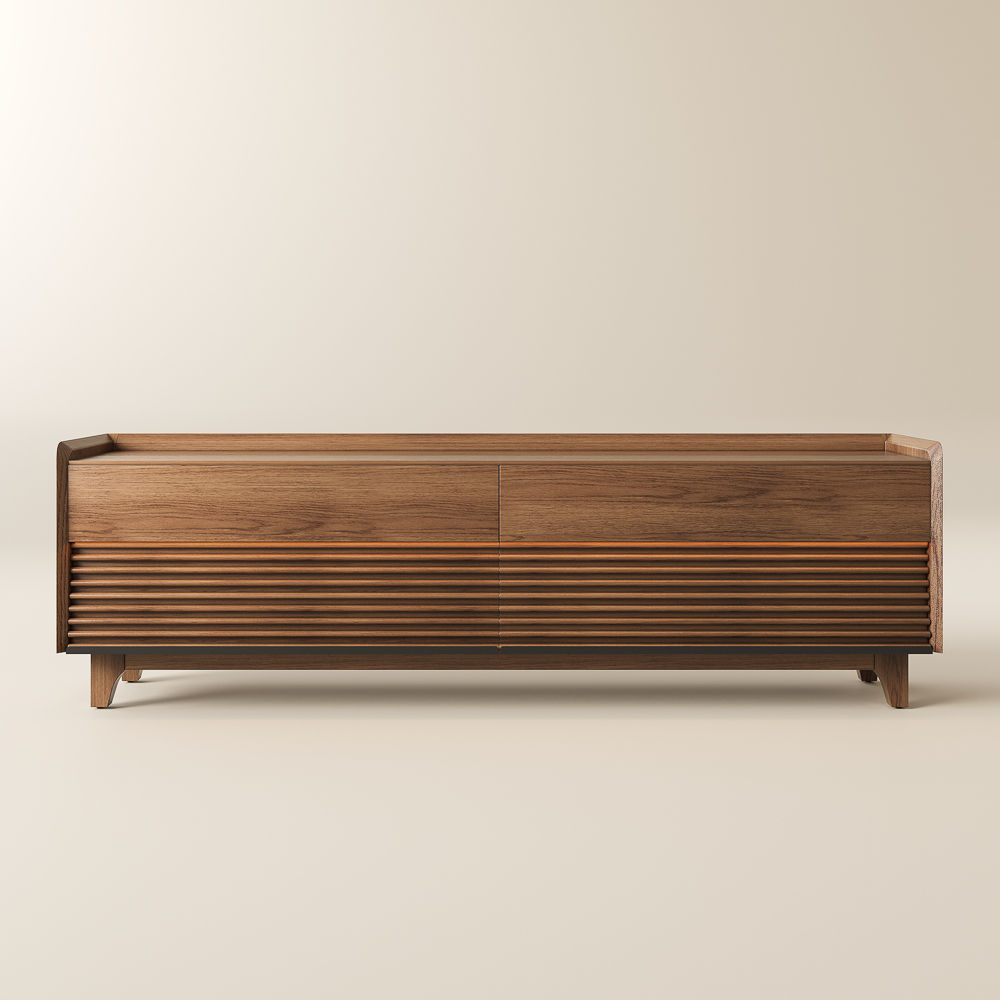 Mid Century Modern Walnut Plywood TV Stands