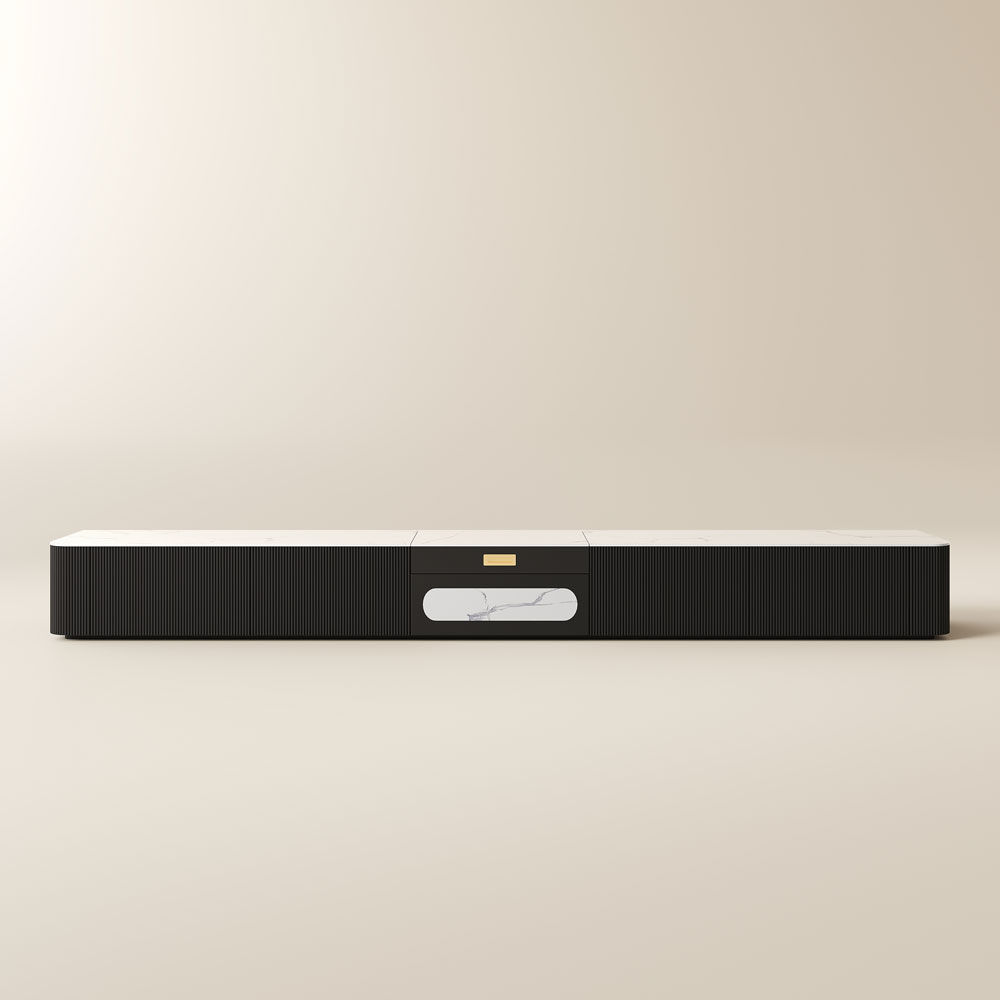 White & Black Sintered Stone TV Stands