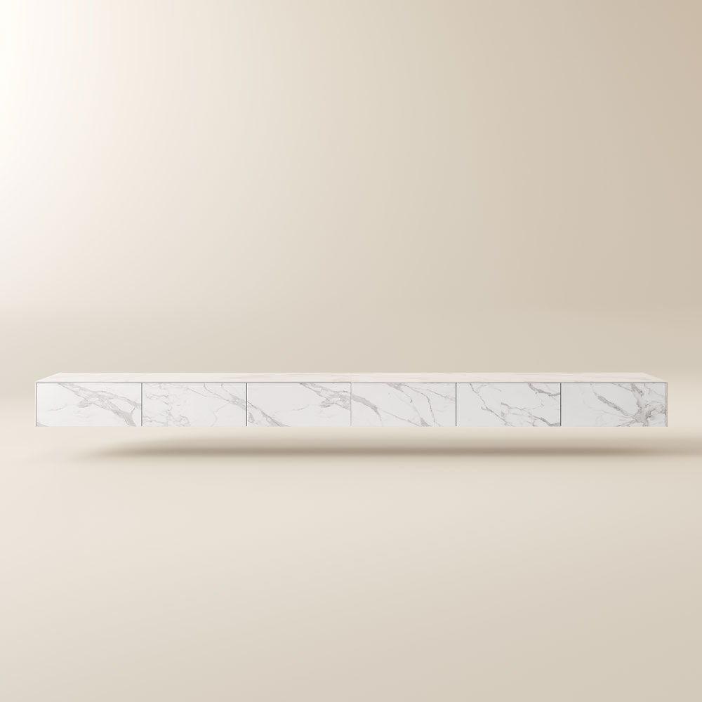White Sintered Stone TV Stands