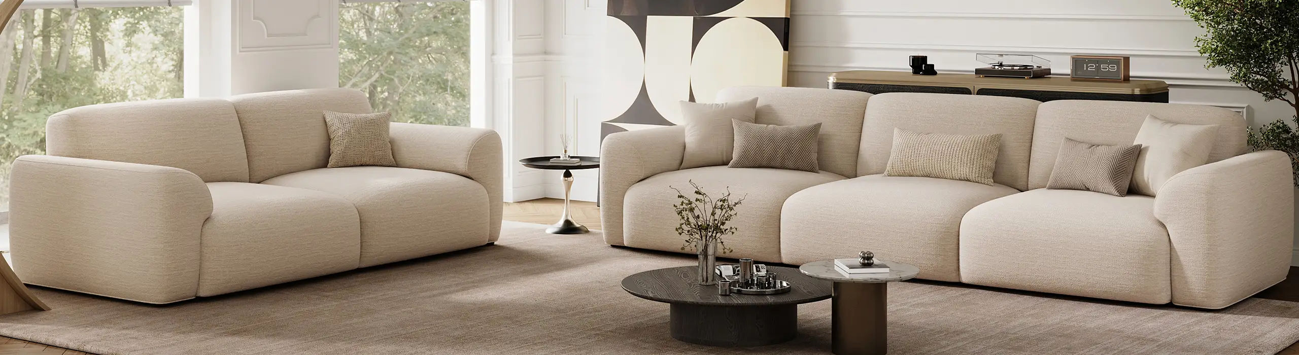 Modern power sofa bed with adjustable reclining features in a contemporary living room.