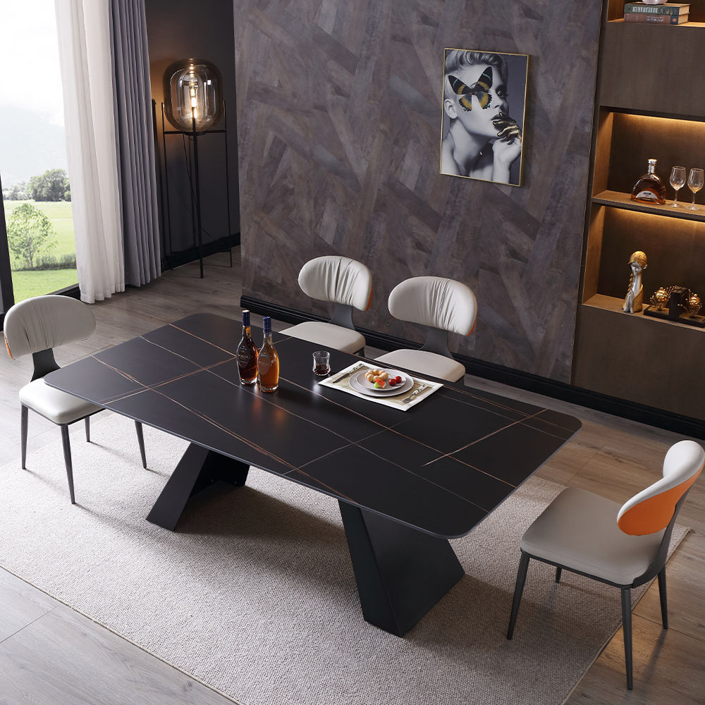 Black Matte Sintered Stone Dining Tables