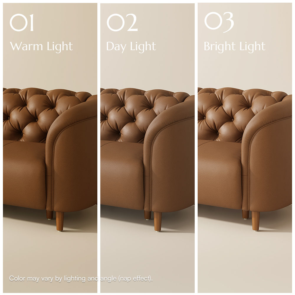 Spacious Brown Top Grain Leather 3 Seater Sofas