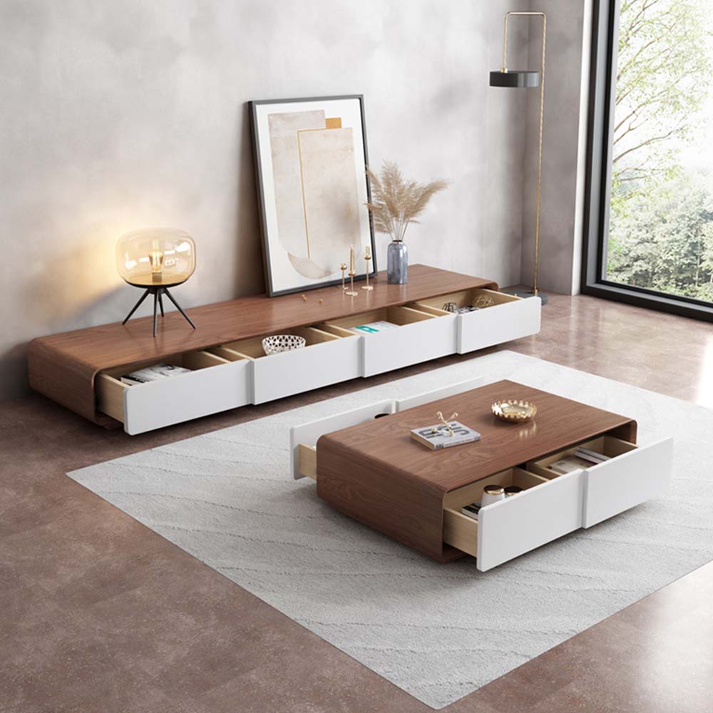 Dark Wood & White MDF TV Stands