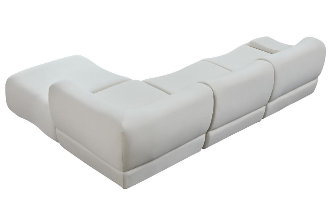 Fully Assemble White Fabric 4 Seater Sofas
