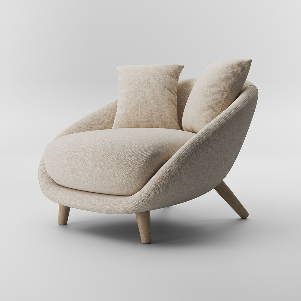 Beige Cotton Linen Accent Chairs