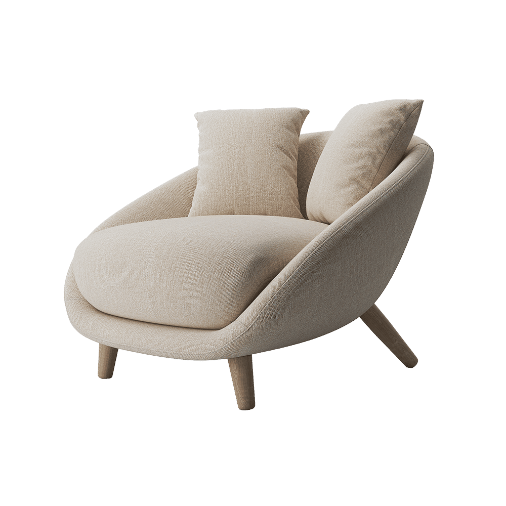 Beige Cotton Linen Accent Chairs