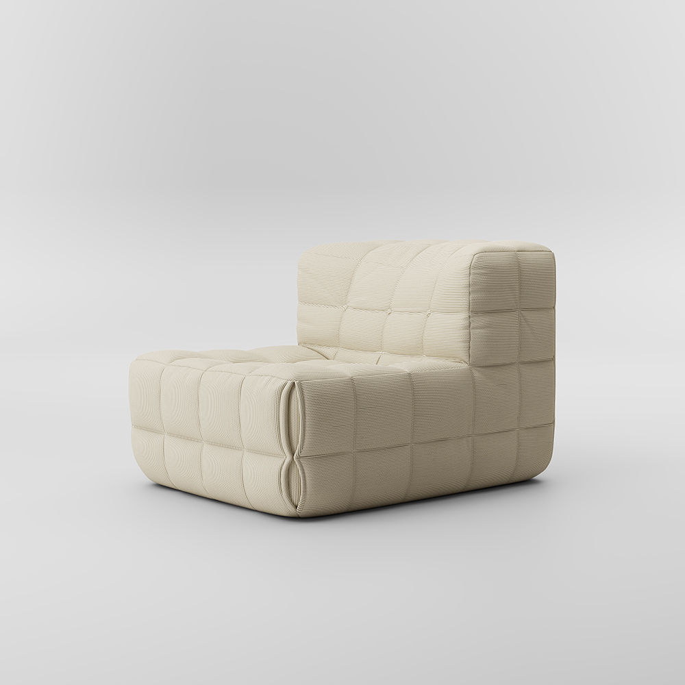 Pure Color Beige Corduroy Accent Chairs