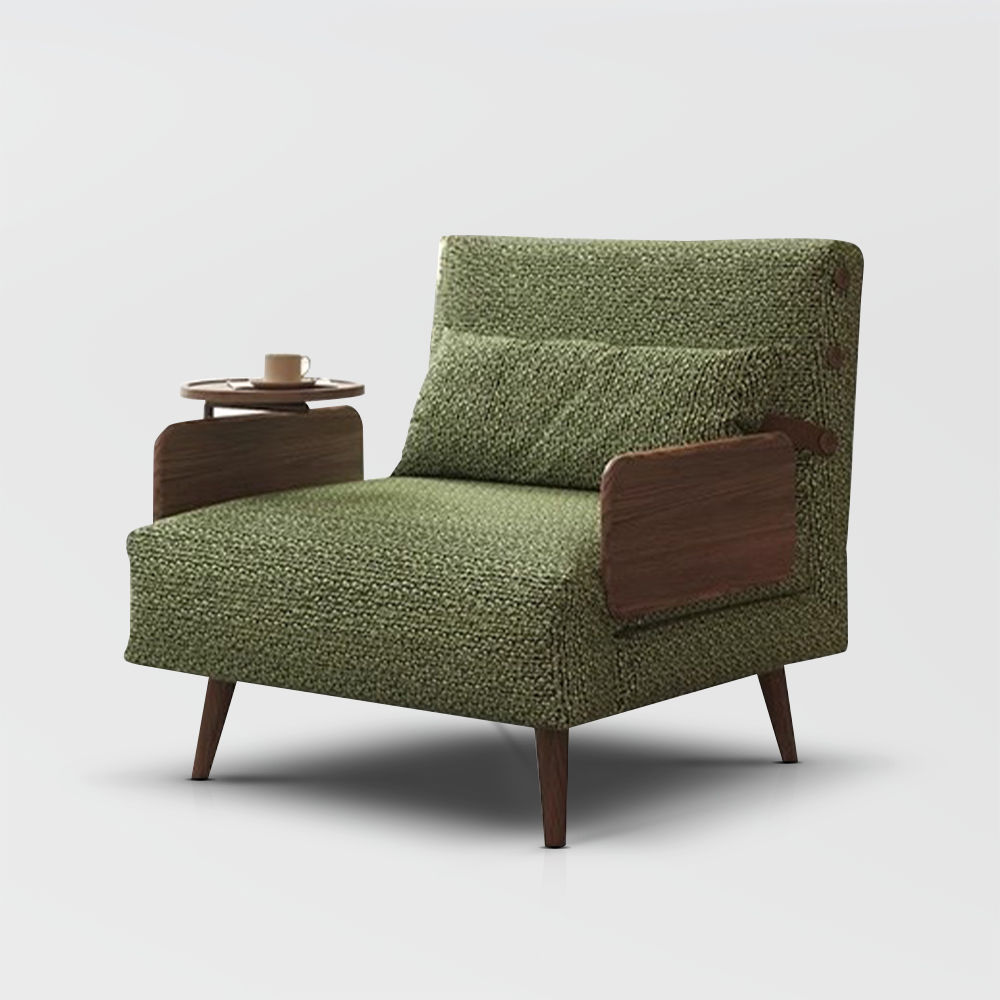 Partly Assemble Green Cotton & Linen Accent Chairs