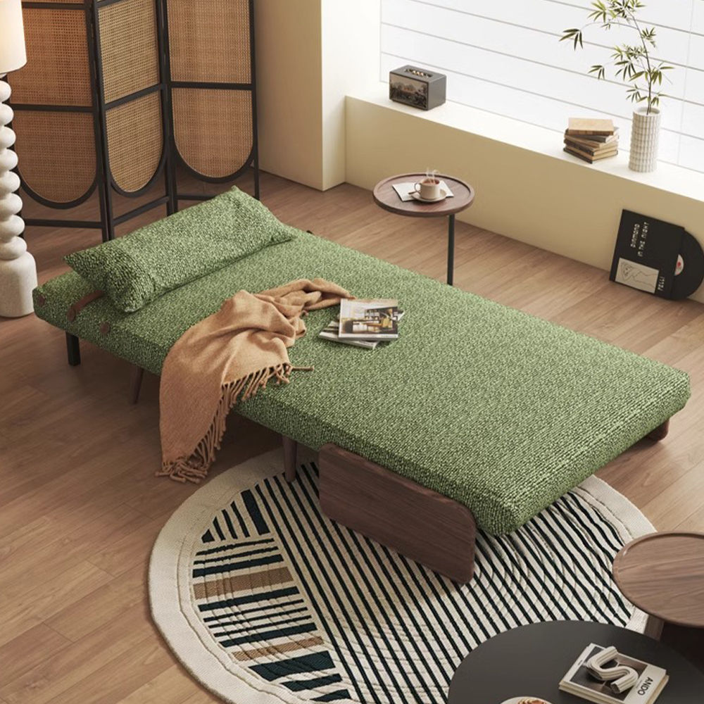 Partly Assemble Green Cotton & Linen Accent Chairs