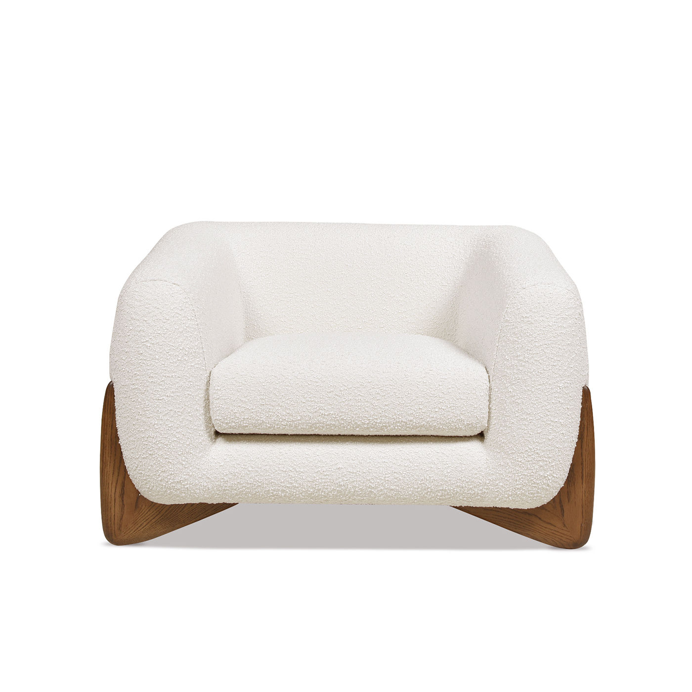 Fully Assemble Rice white Boucle Accent Chairs
