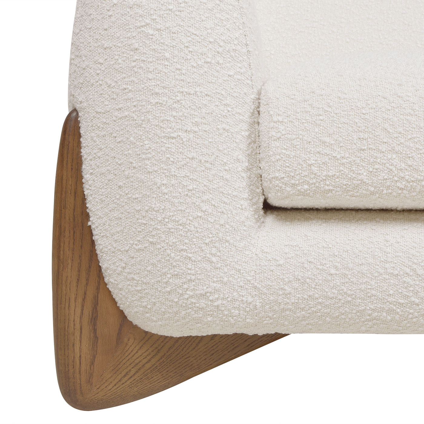Modern Rice white Boucle Accent Chairs